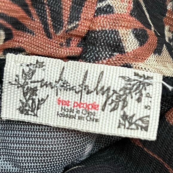 Free People Under It All Bodysuit black floral whimsy goth sheer mesh boho - Picture 10 of 10